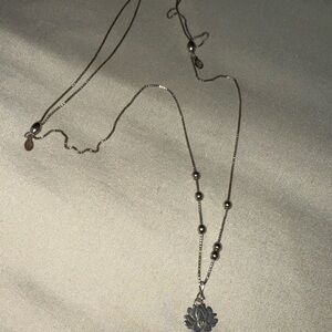 Silver Lotus Pendant Necklace Alex and Ani